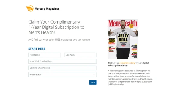 Free one-year digital subscription to Men's Health